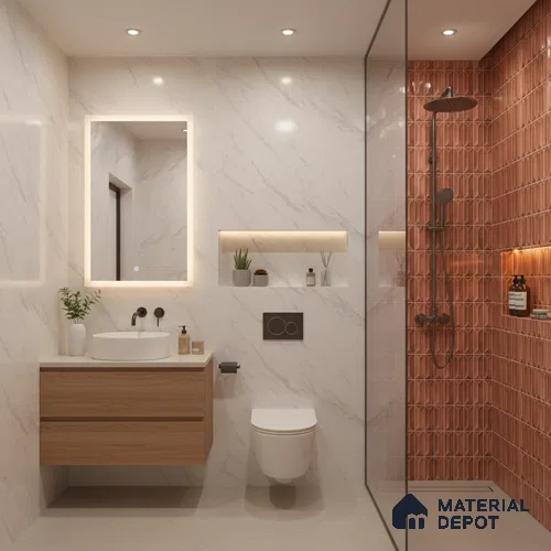 Faux Subway Wall Tile TL 04688 H Capsule Solara Mocha Brown 2 ft x 1 ft Ceramic Glossy Finish - 9 mm | Suitable For Kitchen, Bathroom Walls and Backsplashes | Please Expect a Slight Variation of Pattern