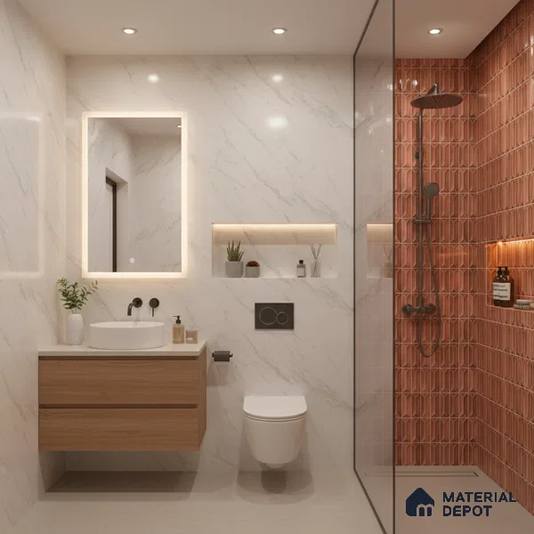 Faux Subway Wall Tile TL 04688 H Capsule Solara Mocha Brown 2 ft x 1 ft Ceramic Glossy Finish - 9 mm | Suitable For Kitchen, Bathroom Walls and Backsplashes | Please Expect a Slight Variation of Pattern (Sample)
