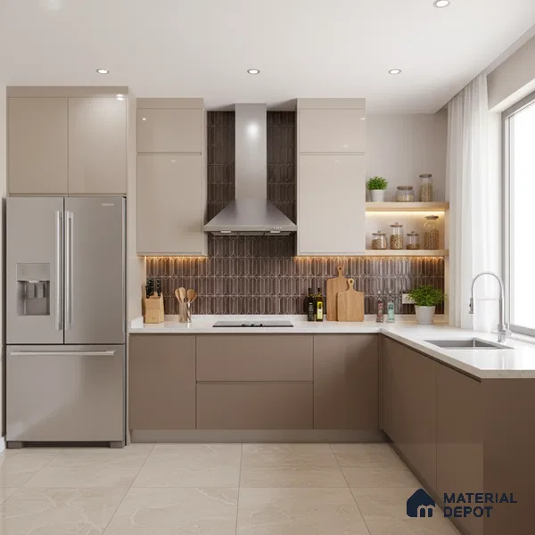 Faux Subway Wall Tile TL 04688 J Capsule Solara Berlin Brown 2 ft x 1 ft Ceramic Glossy Finish - 9 mm | Suitable For Kitchen, Bathroom Walls and Backsplashes | Please Expect a Slight Variation of Pattern (Sample)