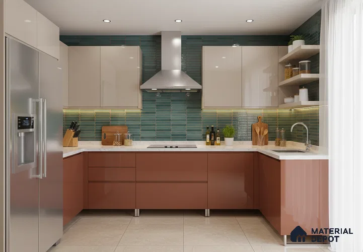 Faux Subway Wall Tile TL 04689 C Pencil Kitkat Solara French Blue 2 ft x 1 ft Ceramic Glossy Finish - 9 mm | Suitable For Kitchen, Bathroom Walls and Backsplashes | Please Expect a Slight Variation of Pattern