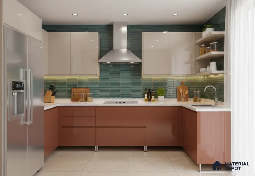 Faux Subway Wall Tile TL 04689 C Pencil Kitkat Solara French Blue 2 ft x 1 ft Ceramic Glossy Finish - 9 mm | Suitable For Kitchen, Bathroom Walls and Backsplashes | Please Expect a Slight Variation of Pattern (Sample)