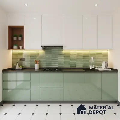 Faux Subway Wall Tile TL 04689 E Pencil Kitkat Solara Spring Green 2 ft x 1 ft Ceramic Glossy Finish - 9 mm | Suitable For Kitchen, Bathroom Walls and Backsplashes | Please Expect a Slight Variation of Pattern