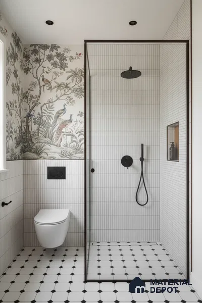 Faux Subway Wall Tile TL 04689 Pencil Kitkat Solara Moonlight Grey 2 ft x 1 ft Ceramic Glossy Finish - 9 mm | Suitable For Kitchen, Bathroom Walls and Backsplashes | Please Expect a Slight Variation of Pattern