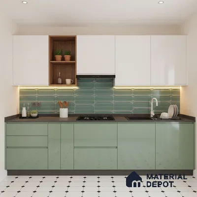 Faux Subway Wall Tile TL 04690 B Horizon Capsule Solara Blue Marley 2 ft x 1 ft Ceramic Glossy Finish - 9 mm | Suitable For Kitchen, Bathroom Walls and Backsplashes | Please Expect a Slight Variation of Pattern (Sample)