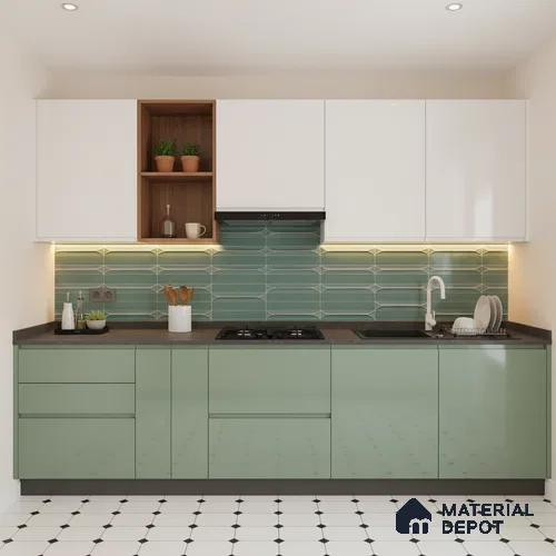 Faux Subway Wall Tile TL 04690 B Horizon Capsule Solara Blue Marley 2 ft x 1 ft Ceramic Glossy Finish - 9 mm | Suitable For Kitchen, Bathroom Walls and Backsplashes | Please Expect a Slight Variation of Pattern