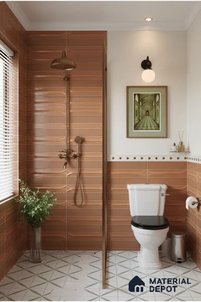 Faux Subway Wall Tile TL 04690 Horizon Capsule Solara Sparrow Brown 2 ft x 1 ft Ceramic Glossy Finish - 9 mm | Suitable For Kitchen, Bathroom Walls and Backsplashes | Please Expect a Slight Variation of Pattern