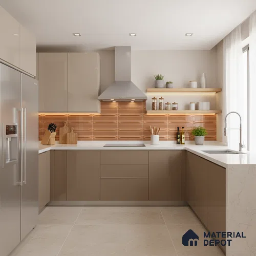 Faux Subway Wall Tile TL 04690 Horizon Capsule Solara Sparrow Brown 2 ft x 1 ft Ceramic Glossy Finish - 9 mm | Suitable For Kitchen, Bathroom Walls and Backsplashes | Please Expect a Slight Variation of Pattern