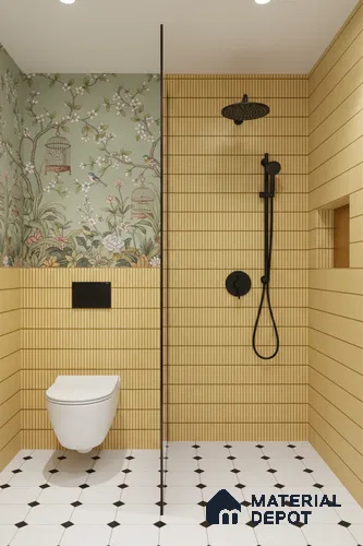 Faux Subway Wall Tile TL 04691 D Vertiline Kitkat Solara Charlotte Beige 2 ft x 1 ft Ceramic Glossy Finish - 9 mm | Suitable For Kitchen, Bathroom Walls and Backsplashes | Please Expect a Slight Variation of Pattern