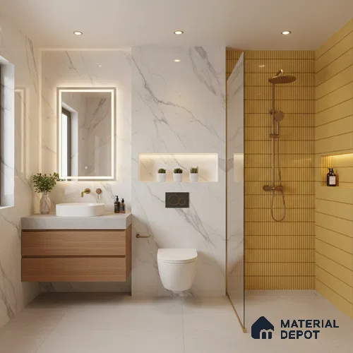 Faux Subway Wall Tile TL 04691 D Vertiline Kitkat Solara Charlotte Beige 2 ft x 1 ft Ceramic Glossy Finish - 9 mm | Suitable For Kitchen, Bathroom Walls and Backsplashes | Please Expect a Slight Variation of Pattern