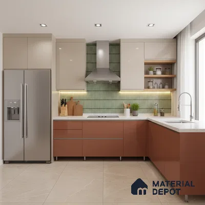 Faux Subway Wall Tile TL 04691 E Vertiline Kitkat Solara Olive Green 2 ft x 1 ft Ceramic Glossy Finish - 9 mm | Suitable For Kitchen, Bathroom Walls and Backsplashes | Please Expect a Slight Variation of Pattern