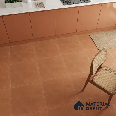 Cement Floor Tile TL 04739 C Slate Park Terracotta Brown 2 ft x 2 ft Vitrified Matte Finish - 8.8 mm | Suitable for Bathroom,Parking,Terrace,Balcony,Courtyard (Sample)