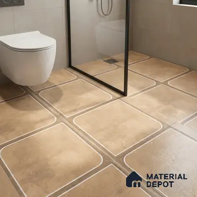Cement Floor Tile TL 04782 B Earthen Slate Clay Beige 16 x 16 inch Vitrified Anti Skid Matte Finish - 12 mm | Suitable for Parking, Terrace, Balcony, Courtyard | Pattern Alignment May Vary | 2-3 mm Spacer is Mandatory