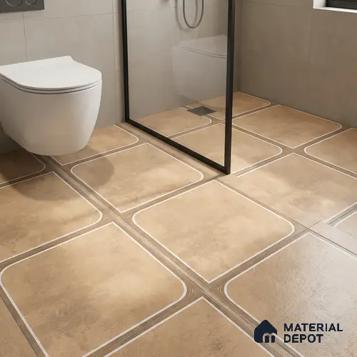 Cement Floor Tile TL 04782 B Earthen Slate Clay Beige 16 x 16 inch Vitrified Anti Skid Matte Finish - 12 mm | Suitable for Parking, Terrace, Balcony, Courtyard | Pattern Alignment May Vary | 2-3 mm Spacer is Mandatory