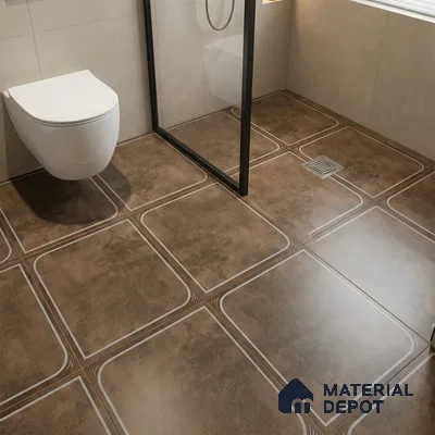 Cement Floor Tile TL 04782 Earthen Slate Bronze Slate 16 x 16 inch Vitrified Anti Skid Matte Finish - 12 mm | Suitable for Parking, Terrace, Balcony, Courtyard | Pattern Alignment May Vary | 2-3 mm Spacer is Mandatory (Sample)