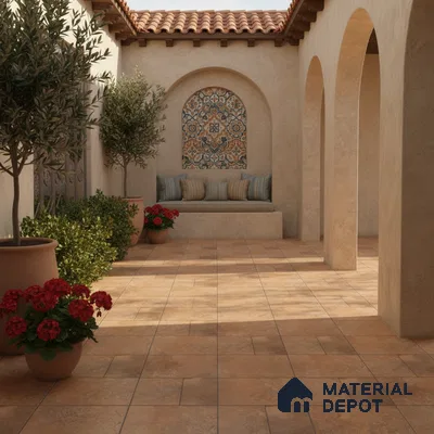 Parking Moroccan Floor Tile TL 04783 B Earthen Slate Sunset Clay 16 x 16 inch Vitrified Anti Skid Matte Finish - 12 mm | Suitable for Parking, Terrace, Balcony, Courtyard | Pattern Alignment May Vary | 2-3 mm Spacer is Mandatory (Sample)