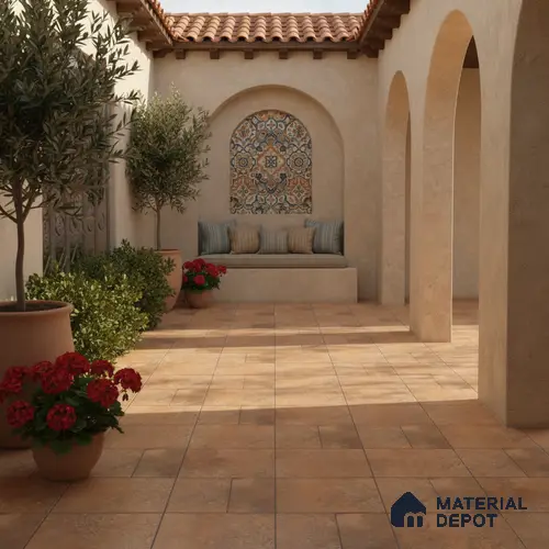 Parking Moroccan Floor Tile TL 04783 B Earthen Slate Sunset Clay 16 x 16 inch Vitrified Anti Skid Matte Finish - 12 mm | Suitable for Parking, Terrace, Balcony, Courtyard | Pattern Alignment May Vary | 2-3 mm Spacer is Mandatory