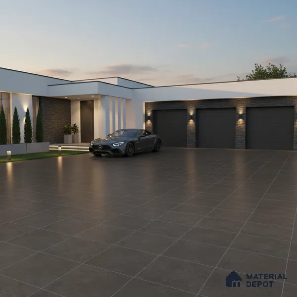 Cement Floor Tile TL 04785 B Earthen Slate Rustic Slate 16 x 16 inch Vitrified Anti Skid Matte Finish - 12 mm | Suitable for Parking, Terrace, Balcony, Courtyard (Sample)