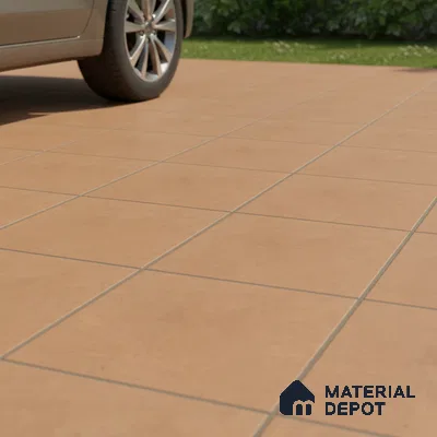 Cement Floor Tile TL 04785 Earthen Slate Earthy Clay 16 x 16 inch Vitrified Anti Skid Matte Finish - 12 mm | Suitable for Parking, Terrace, Balcony, Courtyard (Sample)