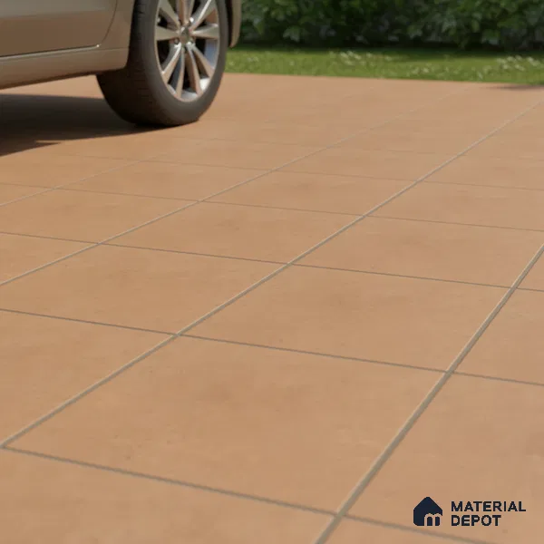 Cement Floor Tile TL 04785 Earthen Slate Earthy Clay 16 x 16 inch Vitrified Anti Skid Matte Finish - 12 mm | Suitable for Parking, Terrace, Balcony, Courtyard (Sample)