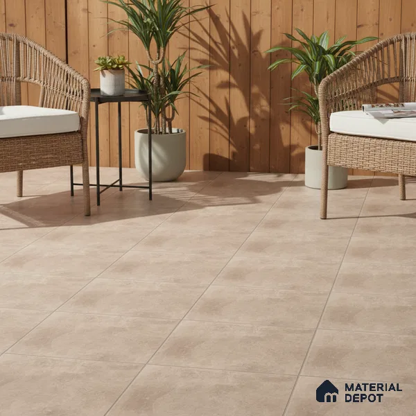 Cement Floor Tile TL 04785 D Earthen Slate Sand Beige 16 x 16 inch Vitrified Anti Skid Matte Finish - 12 mm | Suitable for Parking, Terrace, Balcony, Courtyard (Sample)