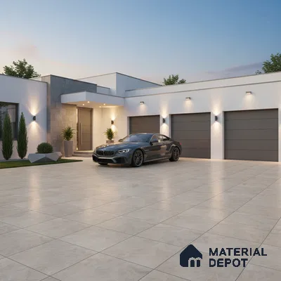 Cement Floor Tile TL 04785 E Earthen Slate Shy Beige 16 x 16 inch Vitrified Anti Skid Matte Finish - 12 mm | Suitable for Parking, Terrace, Balcony, Courtyard (Sample)