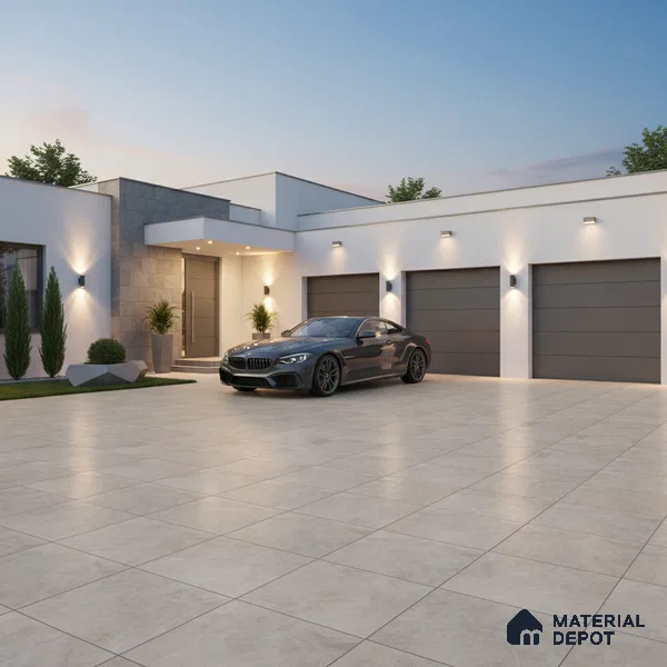 Cement Floor Tile TL 04785 E Earthen Slate Shy Beige 16 x 16 inch Vitrified Anti Skid Matte Finish - 12 mm | Suitable for Parking, Terrace, Balcony, Courtyard (Sample)