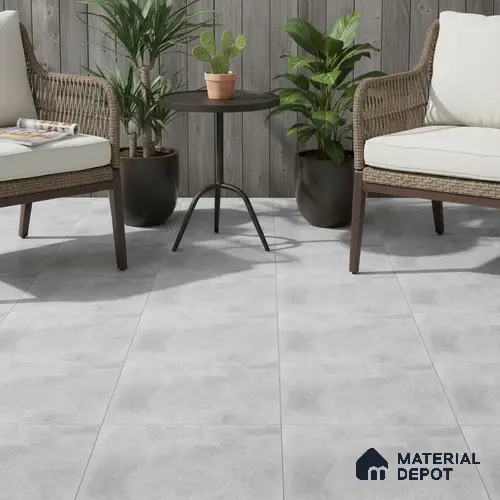 Cement Floor Tile TL 04785 F Earthen Slate Eris Gray 16 x 16 inch Vitrified Anti Skid Matte Finish - 12 mm | Suitable for Parking, Terrace, Balcony, Courtyard | Pattern Alignment May Vary | 2-3 mm Spacer is Mandatory