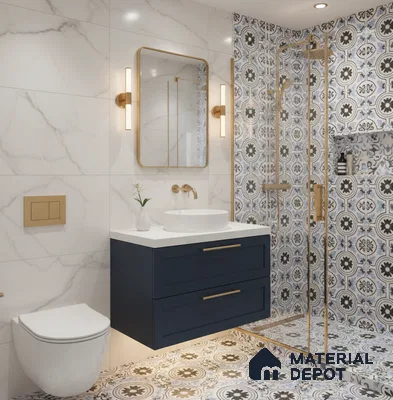 Moroccan Tile TL 04788 Zellige Fez Garden Multi Colour 1 ft x 1 ft Vitrified Matte Finish - 11 mm | Suitable for Kitchen, Bathroom, Balcony Floor & Wall | Please Expect a Slight Variation of Pattern (Sample)