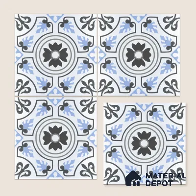 Moroccan Tile TL 04788 Zellige Fez Garden Multi Colour 1 ft x 1 ft Porcelain Matte Finish - 11 mm | Suitable for Kitchen, Bathroom, Balcony | Please Expect a Slight Variation of Pattern