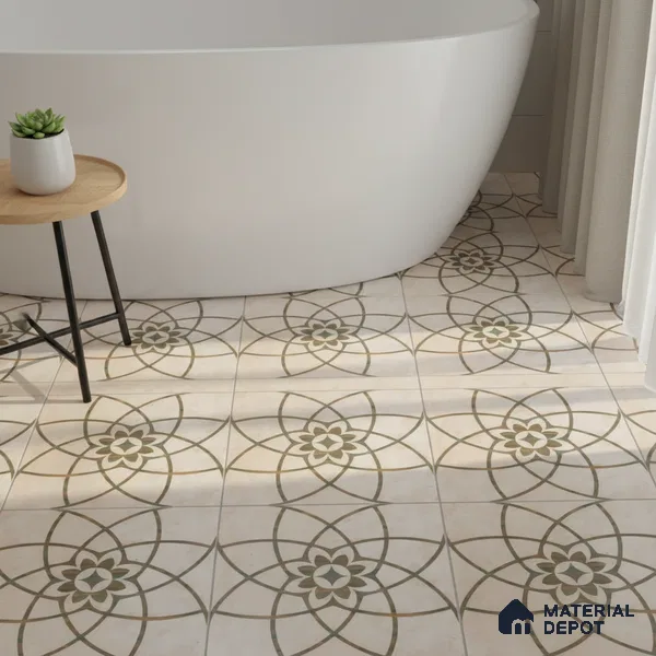 Moroccan Tile TL 04794 B Zellige Kent Decor Beige 1 ft x 1 ft Vitrified Matte Finish - 11 mm | Random Design | Suitable for Kitchen, Bathroom, Balcony Floor & Wall | Please Expect a Slight Variation of Pattern (Sample)