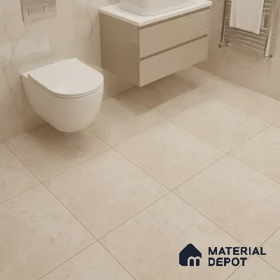 Cement Tile TL 04794 Zellige Kent Plain Beige Beige 1 ft x 1 ft Vitrified Matte Finish - 11 mm | Suitable for Kitchen, Bathroom, Balcony Floor & Wall (Sample)