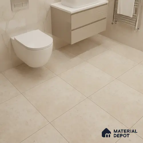 Cement Tile TL 04794 Zellige Kent Plain Beige Beige 1 ft x 1 ft Vitrified Matte Finish - 11 mm | Suitable for Kitchen, Bathroom, Balcony Floor & Wall