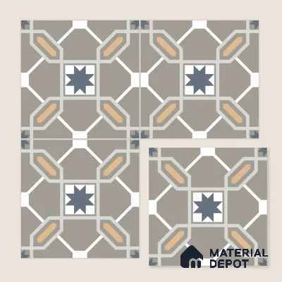 Moroccan Wall & Floor Tile TL 04800 Zellige Beige Torrence Multi Colour 1 ft x 1 ft Porcelain Matte Finish - 11 mm | Suitable for Kitchen, Bathroom, Balcony | Please Expect a Slight Variation of Pattern