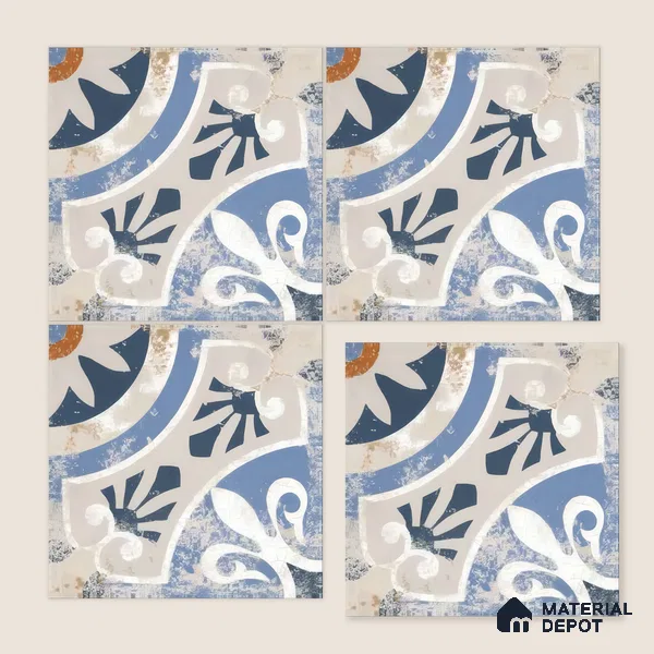 Moroccan Wall & Floor Tile TL 04801 Zellige Rustic Tulsa Multi Colour 1 ft x 1 ft Porcelain Matte Finish - 11 mm | Suitable for Kitchen, Bathroom, Balcony | Please Expect a Slight Variation of Pattern
