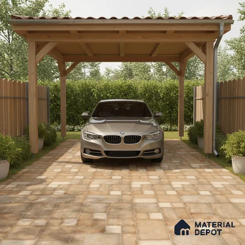 Punch Tile TL 04803 Rustique Elegance Earth Brown 16 x 16 inch Vitrified Matte Finish - 12 mm | Suitable for Parking, Terrace, Balcony, Courtyard | Pattern Alignment May Vary | 2-3 mm Spacer is Mandatory