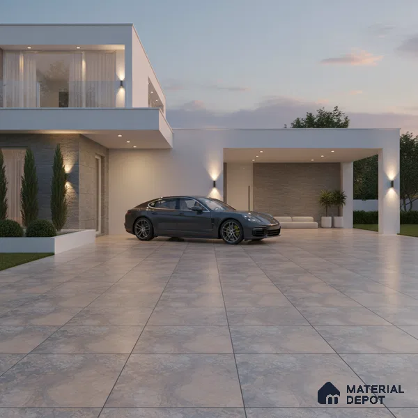 Punch Tile TL 04808 Rustique Elegance Rustic Earth Brown 16 x 16 inch Vitrified Matte Finish - 12 mm | Suitable for Parking, Terrace, Balcony, Courtyard | Heavy Duty Digital Anti Skid Parking Floor | Pattern Alignment May Vary | 2-3 mm Spacer is Mandatory (Sample)