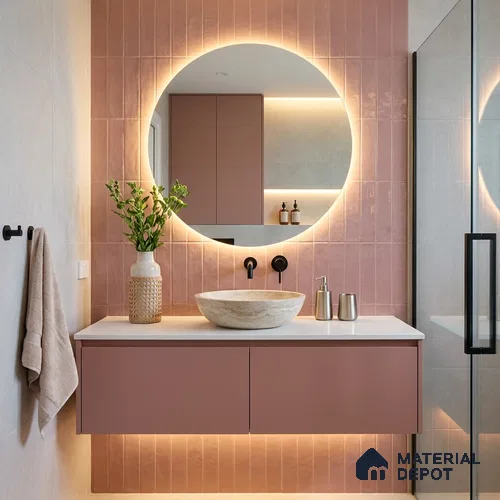 Subway Wall Tile TL 04826 AB Encanto Nexa Rose Taupe 12 x 3 inch Ceramic Glossy Finish - 6.5 mm | Suitable for Highlighter Walls, Foyer, Bathroom, Kitchen Wall & Backsplashes