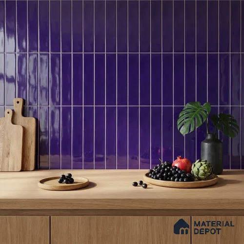 Subway Glossy Finish Blue Ceramic Wall Tile | TL 04826 AE 1 ft x 3 inch - 6.5 mm | Suitable For Bathroom, Kitchen Backsplash & Restaurant