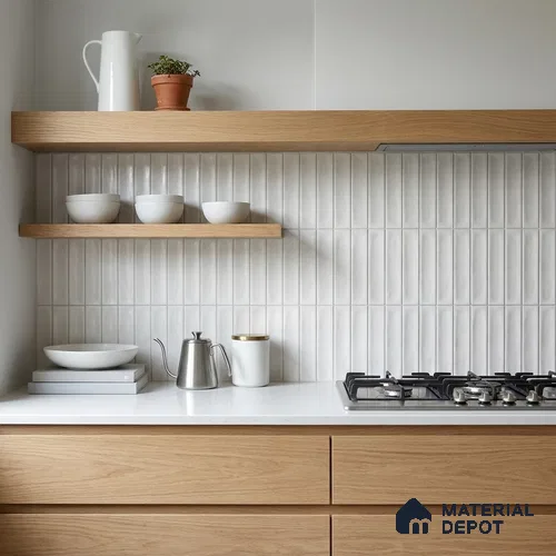 Subway Wall Tile TL 04826 AN Encanto Oxford Rose White 12 x 3 inch Ceramic Matte Finish - 6.5 mm | Suitable for Highlighter Walls, Foyer, Bathroom, Kitchen Wall & Backsplashes