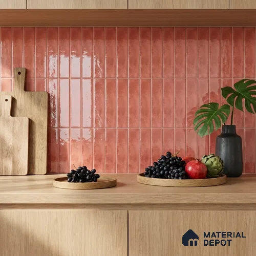 Subway Wall Tile TL 04826 F Encanto Shade 1 Bronze Brown 12 x 3 inch Ceramic Glossy Finish - 6.5 mm | Suitable for Highlighter Walls, Foyer, Bathroom, Kitchen Wall & Backsplashes