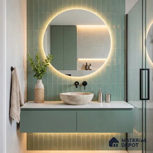 Subway Wall Tile TL 04826 G Encanto Vintage County Green 12 x 3 inch Ceramic Glossy Finish - 6.5 mm | Suitable for Highlighter Walls, Foyer, Bathroom, Kitchen Wall & Backsplashes