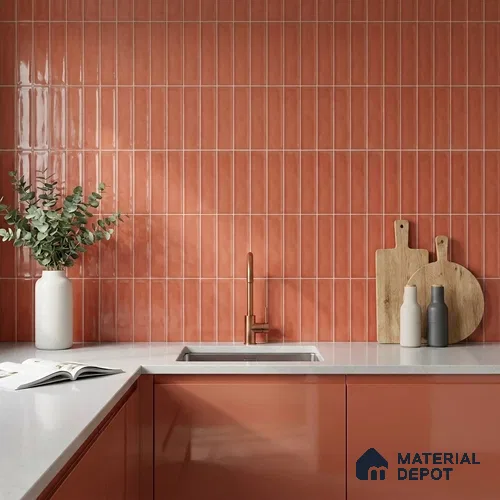 Subway Wall Tile TL 04826 H Encanto Spiced Umber 12 x 3 inch Ceramic Glossy Finish - 6.5 mm | Suitable for Highlighter Walls, Foyer, Bathroom, Kitchen Wall & Backsplashes