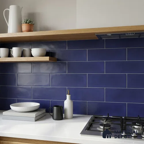 Subway Wall Tile TL 04826 P Encanto Azul Navia 12 x 3 inch Ceramic Matte Finish - 6.5 mm | Suitable for Highlighter Walls, Foyer, Bathroom, Kitchen Wall & Backsplashes