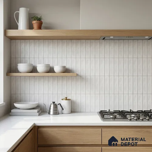 Subway Wall Tile TL 04826 S Encanto Oxford White 12 x 3 inch Ceramic Matte Finish - 6.5 mm | Suitable for Highlighter Walls, Foyer, Bathroom, Kitchen Wall & Backsplashes