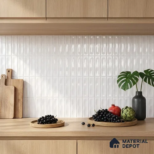 Subway Wall Tile TL 04826 U Encanto Shade 2 Oxford Light 12 x 3 inch Ceramic Glossy Finish - 6.5 mm | Suitable for Highlighter Walls, Foyer, Bathroom, Kitchen Wall & Backsplashes