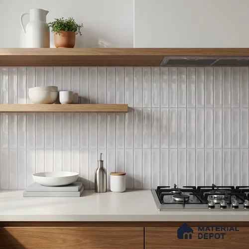 Subway Wall Tile TL 04826 Z Encanto Shade 4 Dove Knight 12 x 3 inch Ceramic Glossy Finish - 6.5 mm | Suitable for Highlighter Walls, Foyer, Bathroom, Kitchen Wall & Backsplashes