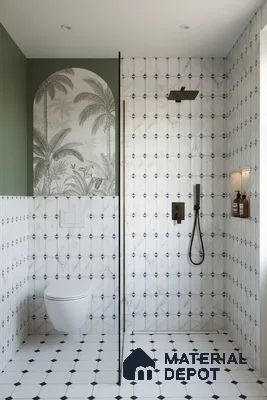 Faux Subway Wall Tile TL 04920 E Estilo Retro Capsule 1 Venatino 1 ft x 1 ft Ceramic Matte Finish - 9 mm | Suitable for Highlighter Walls, Foyer, Bathroom, Kitchen Wall & Backsplashes | Please Expect a Slight Variation of Pattern (Sample)