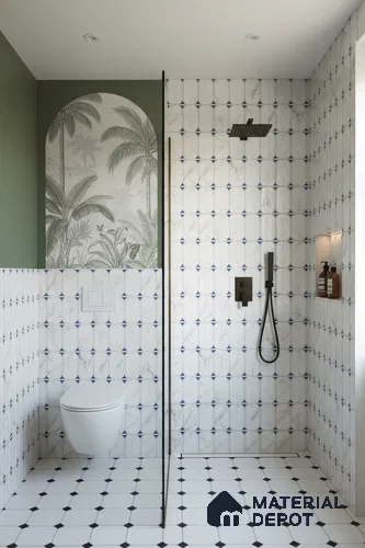 Faux Subway Wall Tile TL 04920 E Estilo Retro Capsule 1 Venatino 1 ft x 1 ft Ceramic Matte Finish - 9 mm | Suitable for Highlighter Walls, Foyer, Bathroom, Kitchen Wall & Backsplashes | Please Expect a Slight Variation of Pattern