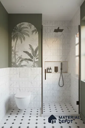 Faux Subway Wall Tile TL 04920 F Estilo Retro Plain Venatino 1 ft x 1 ft Ceramic Matte Finish - 9 mm | Suitable for Highlighter Walls, Foyer, Bathroom, Kitchen Wall & Backsplashes | Please Expect a Slight Variation of Pattern