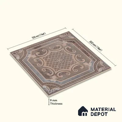 Moroccan Wall Tile TL 04930 Imperial Grace Decor Amber Dunes 1 ft x 1 ft Ceramic Matte Finish - 9 mm | Suitable For Kitchen, Bathroom, Foyer | Please Expect a Slight Variation of Pattern